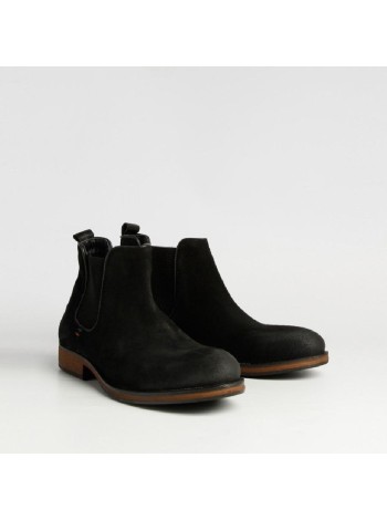 Черные ботинки из натурального велюра Calipso A-1-9093