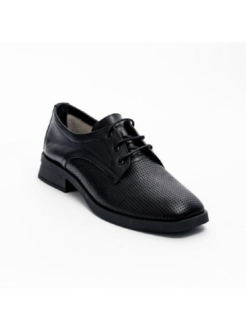 Черные кожаные полуботинки Calipso A-1-9447
