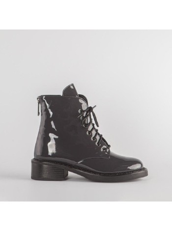 Серые лаковые ботинки Calipso A-1-9051