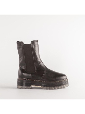 Черные кожаные ботинки Calipso A-1-8667