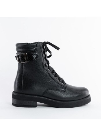 Черные кожаные ботинки Calipso A-2-5975