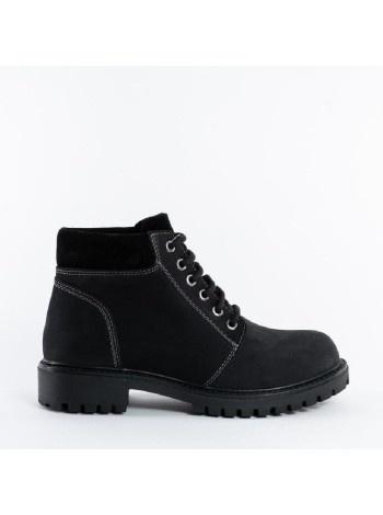 Черные ботинки из натурального нубука Calipso A-1-8970