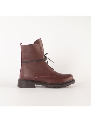 Бордовые кожаные ботинки Calipso A-1-9179