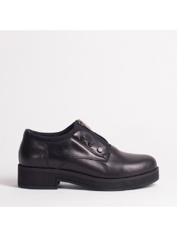 Черные кожаные полуботинки Calipso A-1-8687