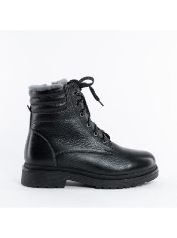 Черные кожаные ботинки Calipso A-1-9030