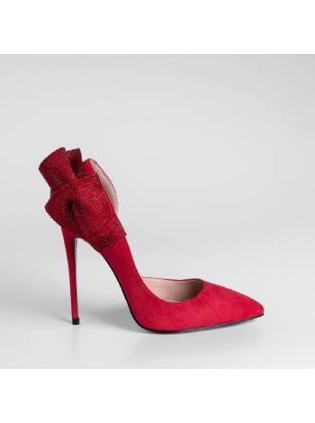Красные туфли из искусственного велюра Calipso A-1-9615