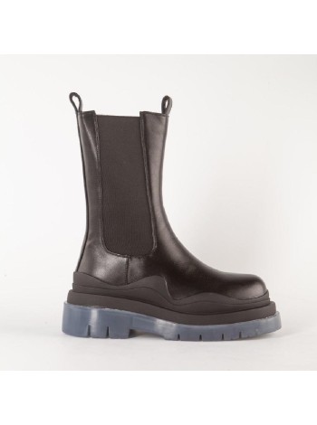 Черные ботинки из эко-кожи Calipso A-1-8622