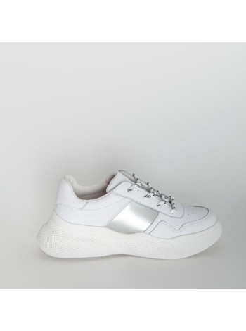 Белые кожаные кроссовки Calipso A-1-8984