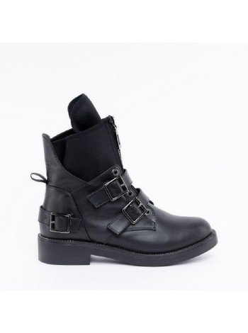 Черные кожаные ботинки Calipso A-2-2047