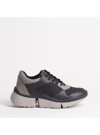 Черные кроссовки из эко-кожи Calipso A-1-9202