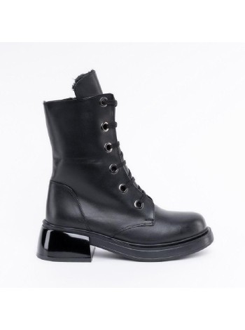 Черные кожаные ботинки Calipso A-2-501