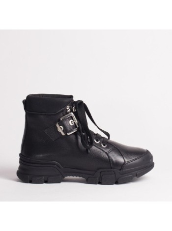 Черные кожаные ботинки Calipso A-1-9010