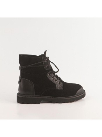 Черные ботинки из спилка Calipso A-1-9040