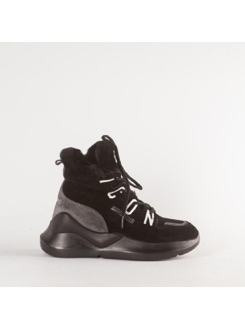 Черные кроссовки из натурального велюра Calipso A-1-8965