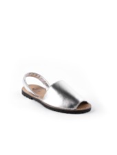 Серебристые кожаные сандалии Velvet