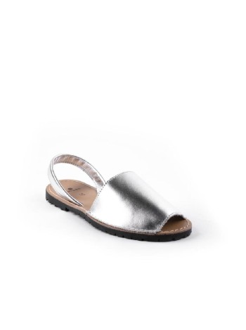 Серебристые кожаные сандалии Velvet A-1-8866