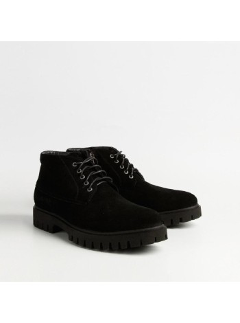 Черные ботинки из натурального велюра Calipso A-1-8890