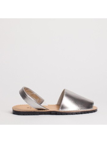 Серебристые кожаные сандалии Velvet A-1-9334