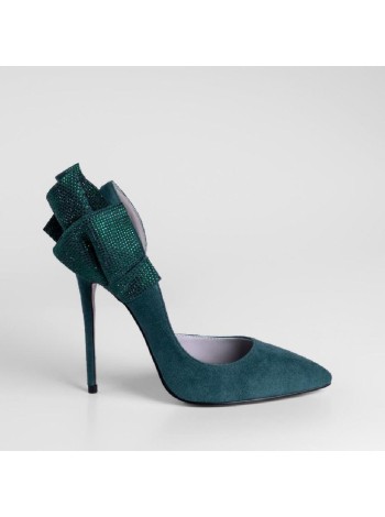 Зеленые туфли из искусственного велюра Calipso A-1-9748