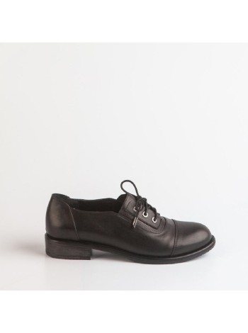 Черные кожаные полуботинки Calipso A-1-9543