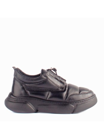 Черные кожаные кроссовки Calipso A-1-9634