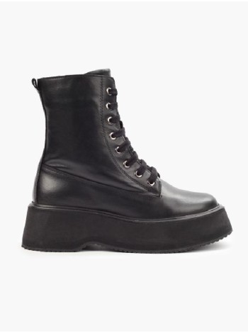 Черные кожаные ботинки Calipso A-2-2168