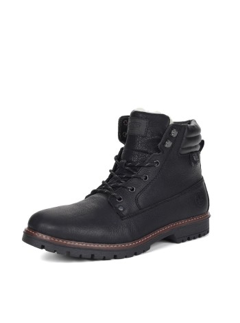 Черные ботинки из кожи на подкладке из натуральной шерсти и утолщенной подошве Rieker A-2-2119