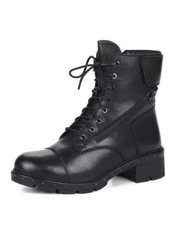 Черные ботинки из кожи на шерсти Respect A-2-251
