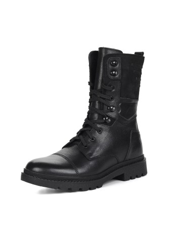 Черные высокие ботинки из кожи на подкладке из натуральной шерсти Respect A-2-283