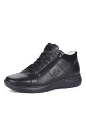 Черные ботинки из комбинированных материалов на шерсти