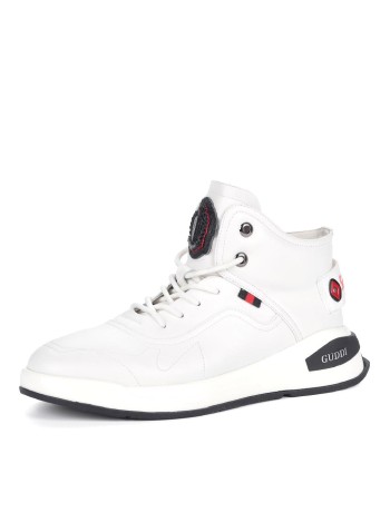 Белые кроссовки из кожи на шнуровке Respect A-1-9954