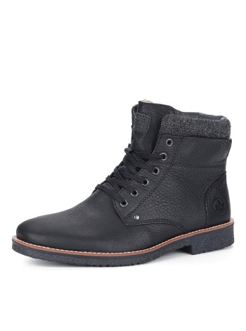 Черные ботинки на шнуровке на меху Rieker A-1-9887